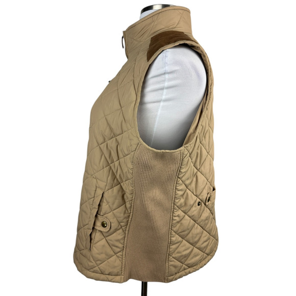 Lauren Ralph Lauren Quilted Vest Tan Zip Ribbed Sides Puffer Womens Plus Size 2X - Picture 11 of 16